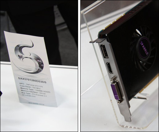 SPARKLE Computer Co. представила на своём демонстрационном стенде собственную версию графического адаптера NVIDIA GeForce GTX 570